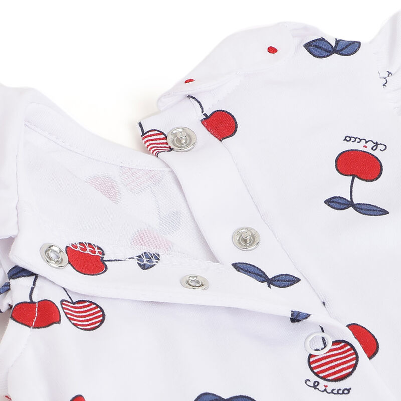 Girls White and Red Printed Outfit with Dress image number 5